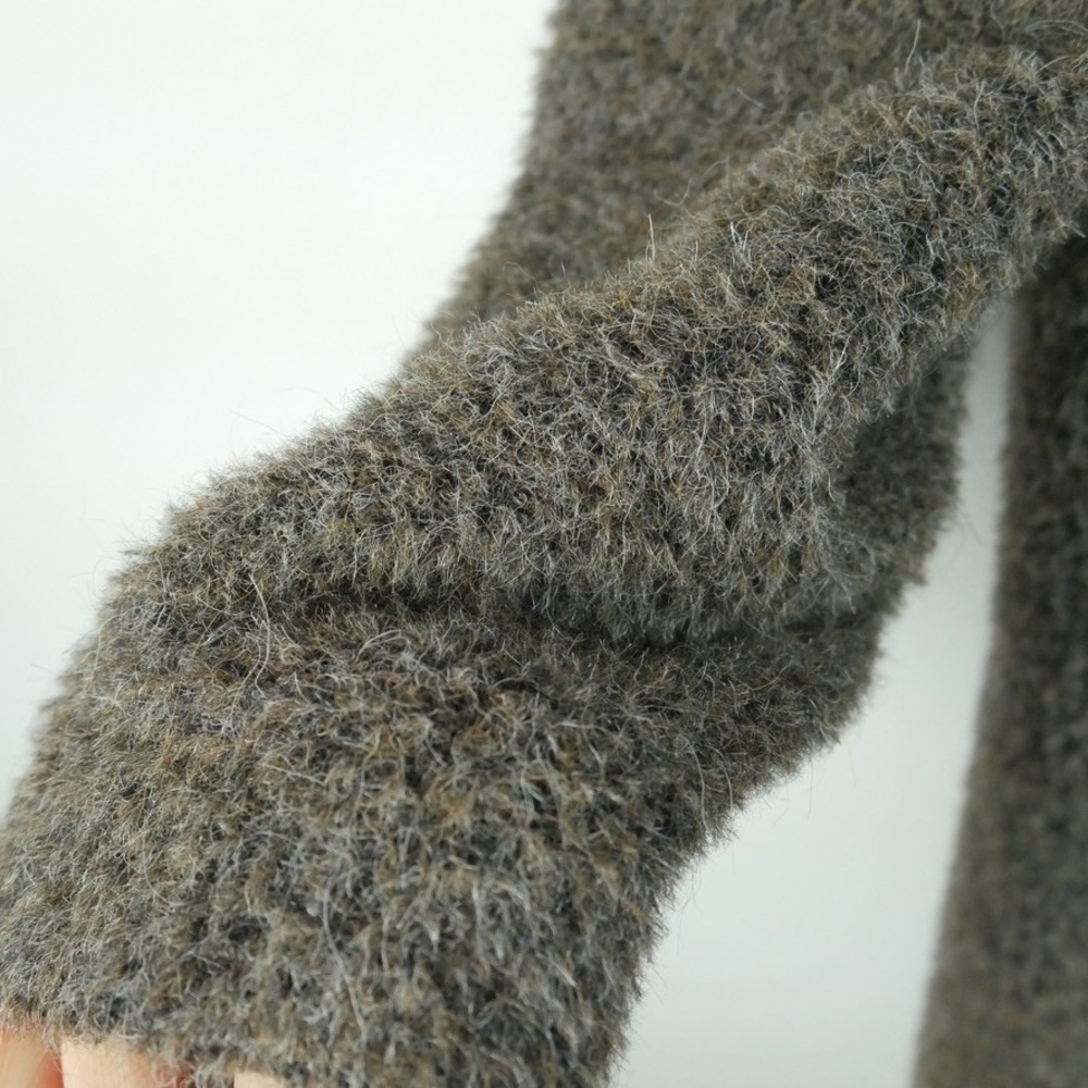 Vintage Alpaca Wool Blend Long Coat Brown Grey Overcoat 12 Quiet Luxury Minimal - Picture 7 of 16